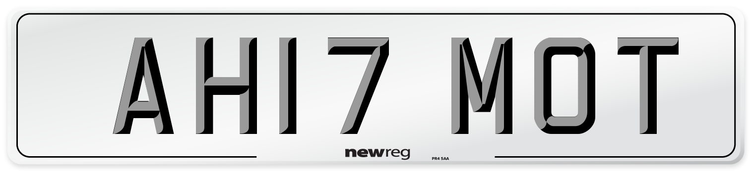 AH17 MOT Number Plate from New Reg